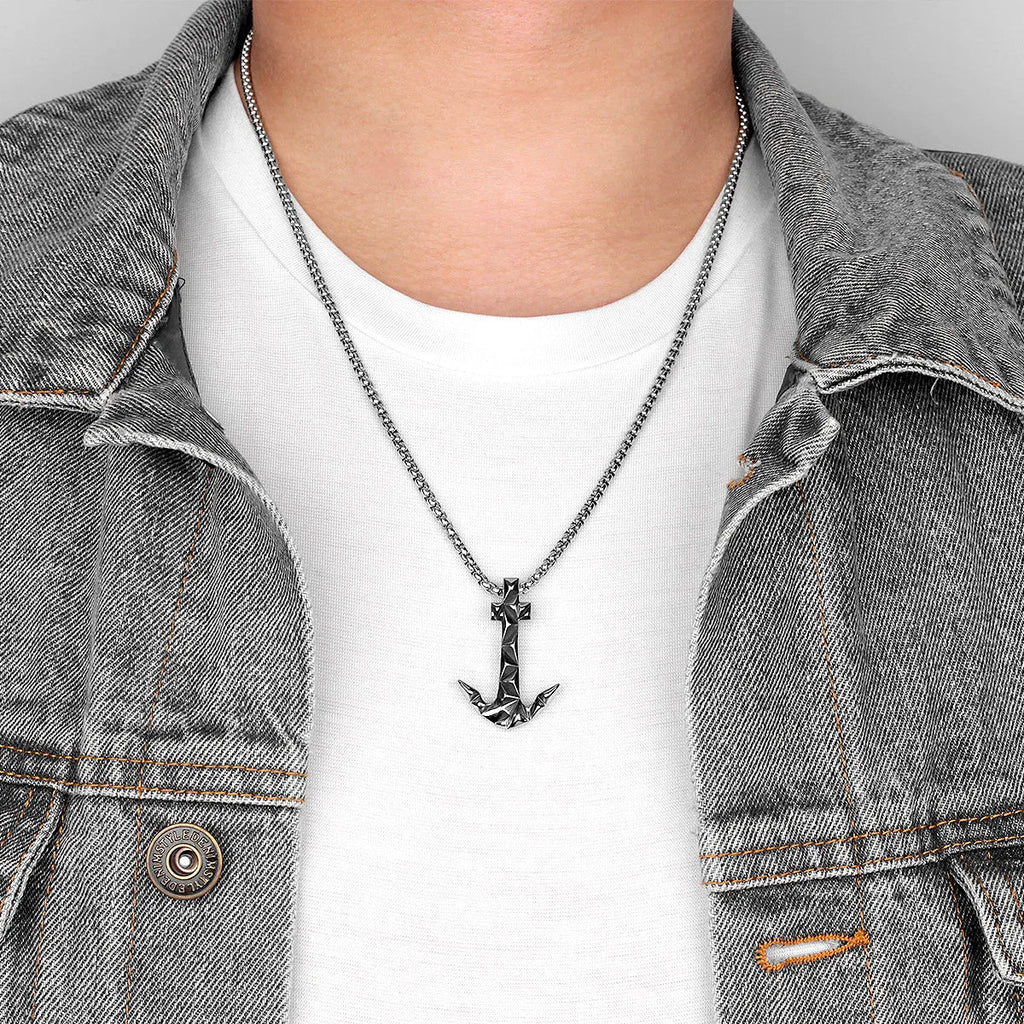 Collier homme ancre