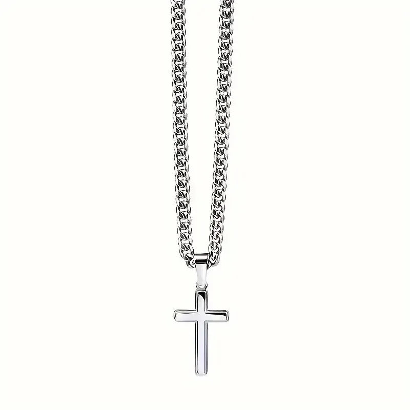 Men's necklace with a cross-shaped pendant 