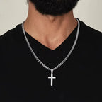 Men's necklace with a cross-shaped pendant 