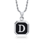 Collier homme avec pendentif hexagonale initiale d