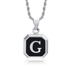 Collier homme avec pendentif hexagonale initiale g