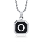 Collier homme avec pendentif hexagonale initiale o