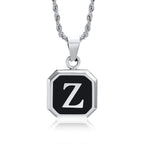 Collier homme avec pendentif hexagonale initiale z