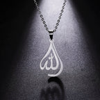 Collier pour homme ou femme avec pendentif Allah arabe musulman islam argent
