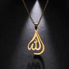 Collier pour homme ou femme avec pendentif Allah arabe musulman islam or