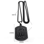 Collier pour homme ou femme avec pendentif hexagonale Allah arabe musulman islam