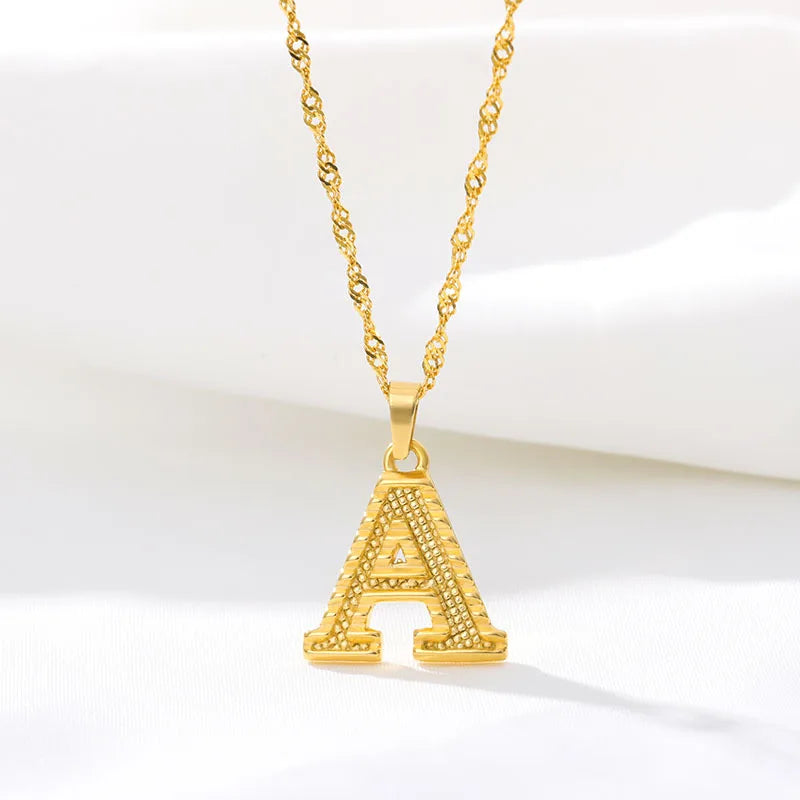 Collier homme ou femme avec pendentif personnalisé initiale a