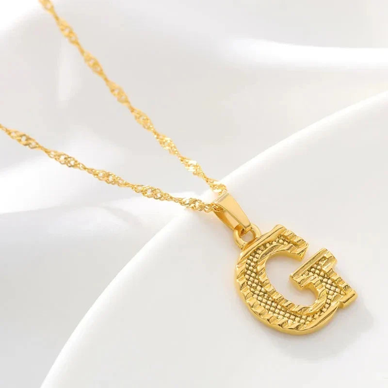 Collier homme ou femme avec pendentif personnalisé initiale g