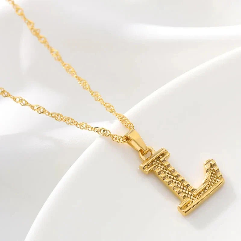 Collier homme ou femme avec pendentif personnalisé initiale l