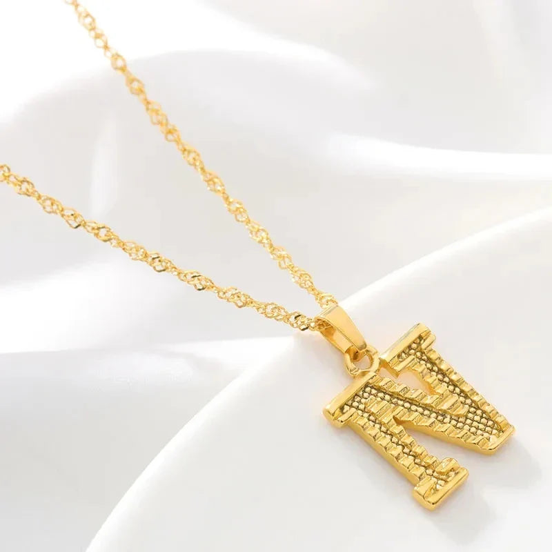 Collier homme ou femme avec pendentif personnalisé initiale n