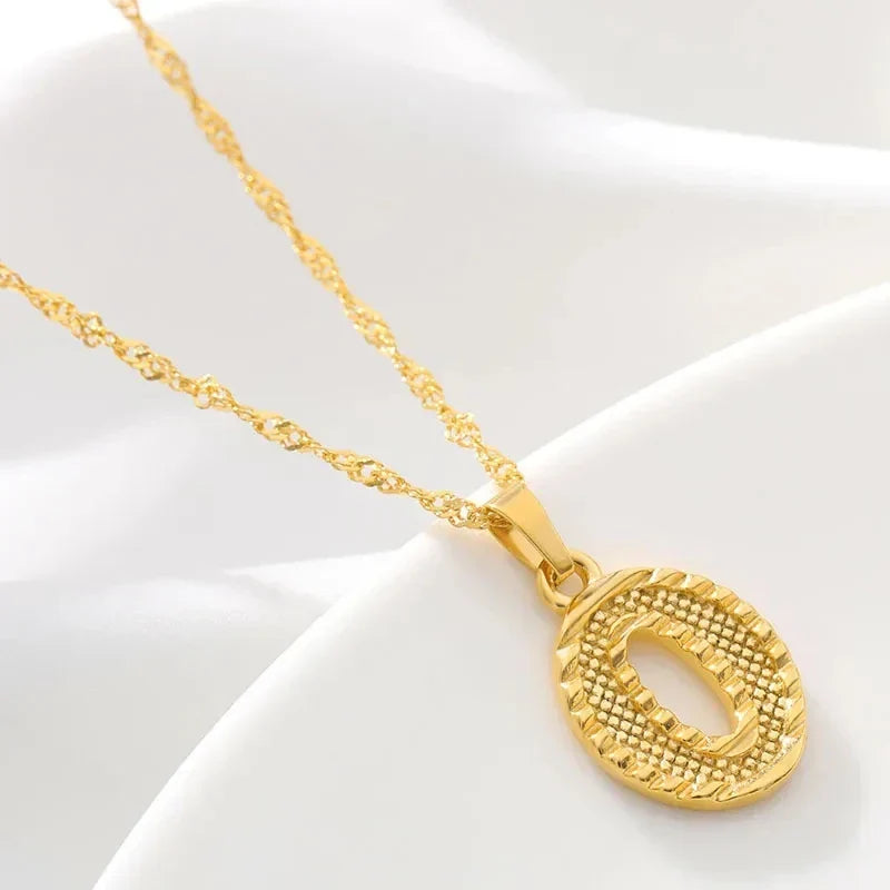 Collier homme ou femme avec pendentif personnalisé initiale o