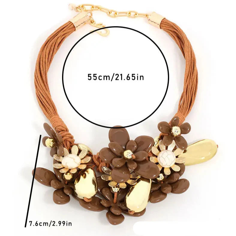 Choker Necklace with Elegant Flower Pendant