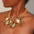 Choker Necklace with Elegant Flower Pendant