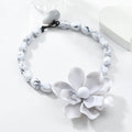 Choker Necklace with Large White Flower Pendant