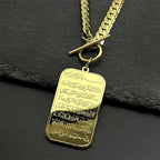 Collier ras de cou avec pendentif Ayatul Kursi arabe islam or