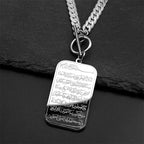 Collier ras de cou avec pendentif Ayatul Kursi arabe islam argent