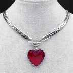 Choker Necklace with Heart Pendant 3
