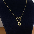 Collier ras de cou avec pendentif initiale et coeur - lettre