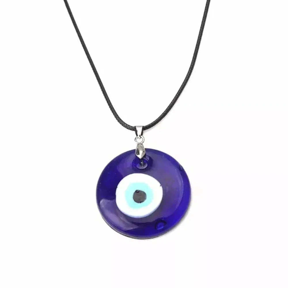 Choker Necklace With Blue Turkish Evil Eye Pendant