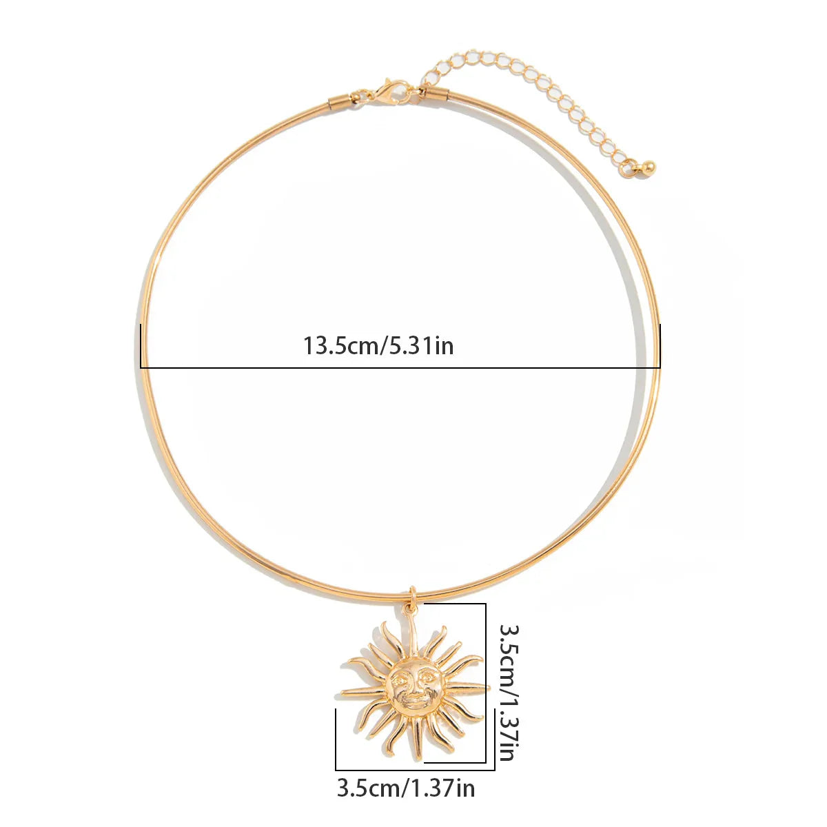 Choker Necklace with Sun Pendant