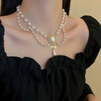 Choker Necklace with Pearl Pendants Baroque Style