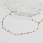 Women's Choker Necklace with Gold Pearls