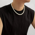 Men's Choker Necklace with Beads