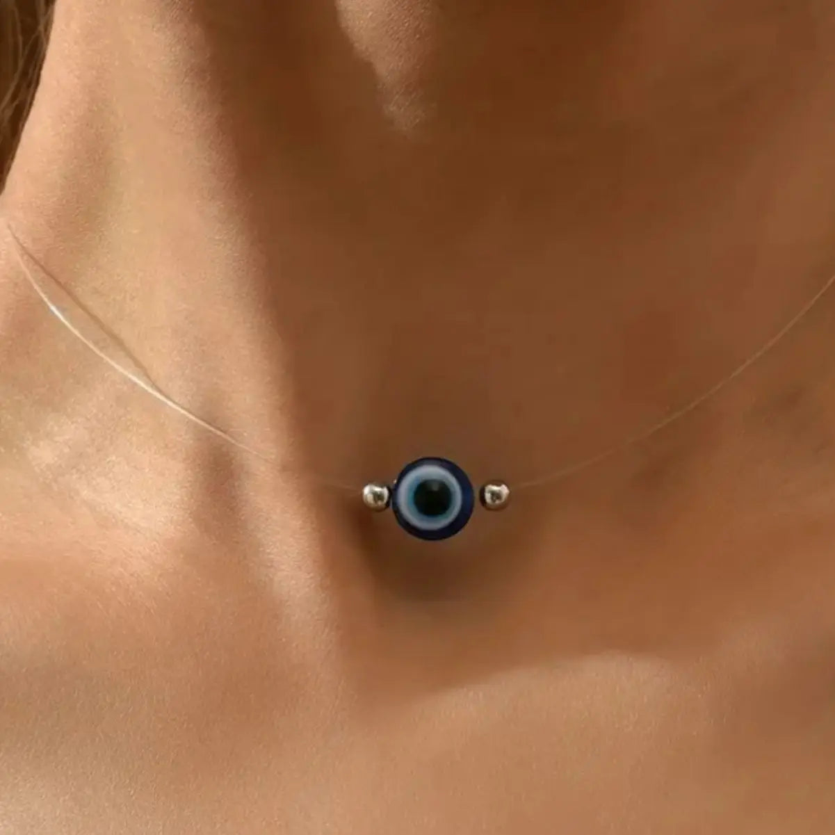 Choker Necklace with Pendant Against the Evil Eye