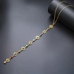 Choker Necklace Pendant with 7 Chakras Zircon Stones gold