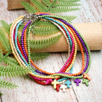 Collier Ras de Cou Pendentif Croix Pierre Naturelle Femme vert