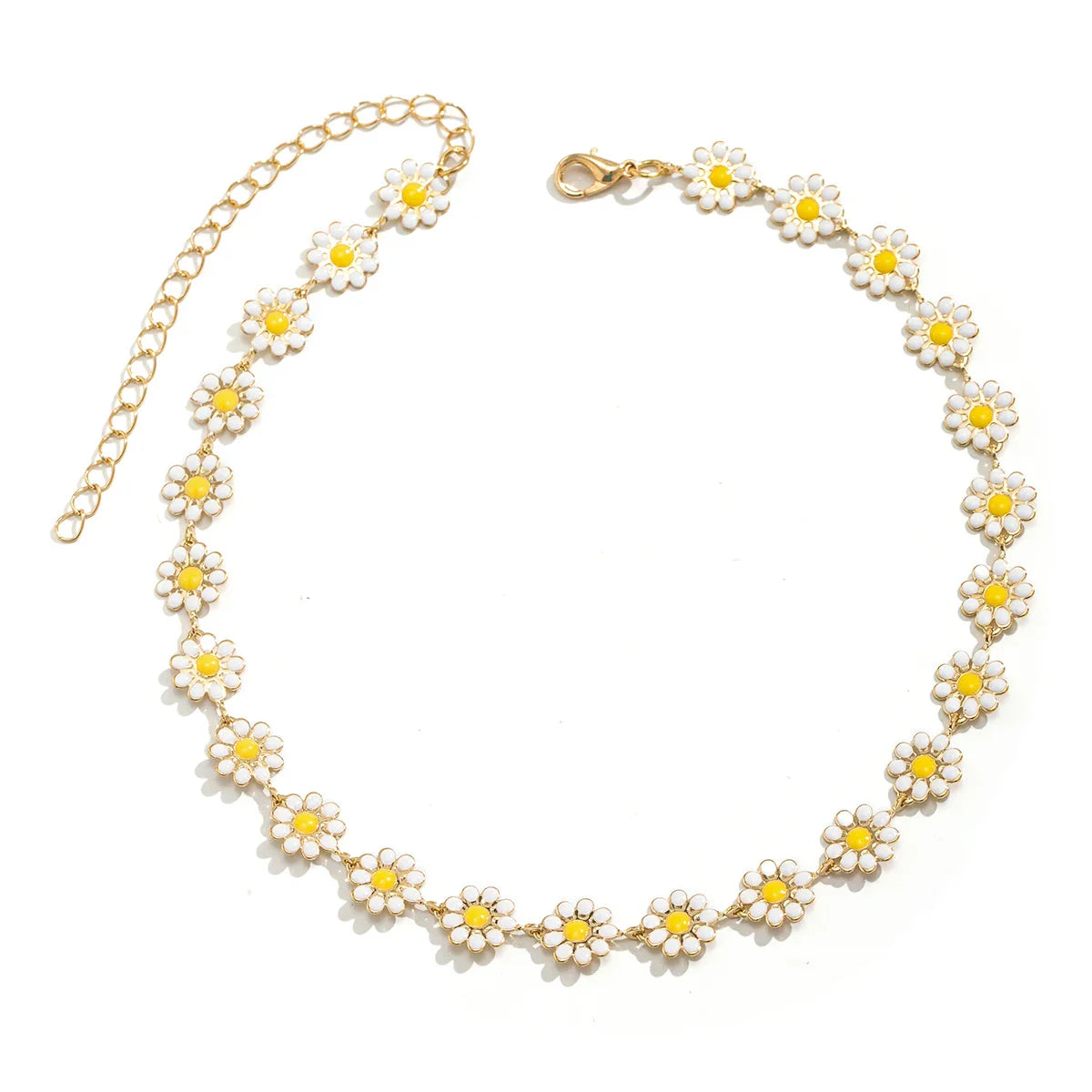 Choker Necklace Daisy Flower Pendant