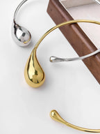 Gold Water Drop Pendant Choker Necklace