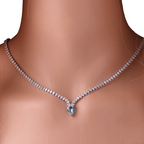 Choker Necklace Water Drop Pendant and Zircon