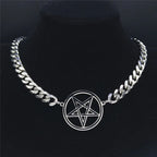 Pentacle Witchcraft Wiccan Pendant Choker Necklace