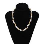 Choker Necklace with Pearl Pendants for Women gold