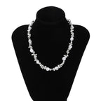 Choker Necklace with Pearl Pendants for Women silver
