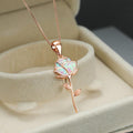 Pink Flower Necklace in Opal