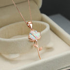 Pink Flower Necklace in Opal