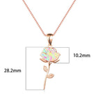 Pink Flower Necklace in Opal