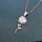 Pink Flower Necklace in Opal
