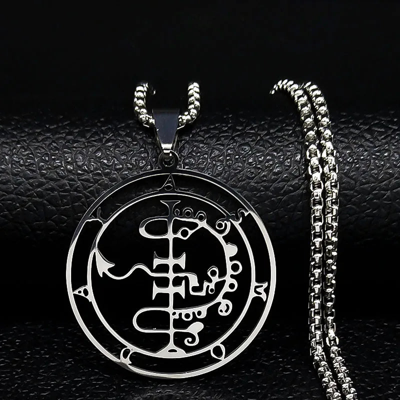 Satanic Necklace Demon Spirit Pendant silver asmoday