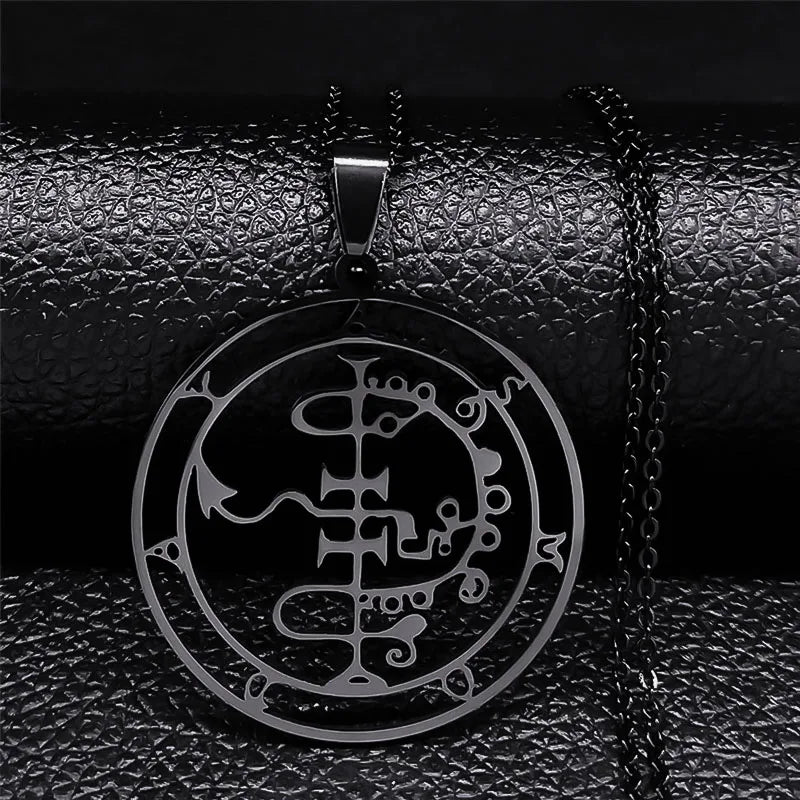 Satanic Necklace Demon Spirit Pendant black asmoday