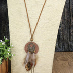 Collier Style Bohême avec Pendentif Plume