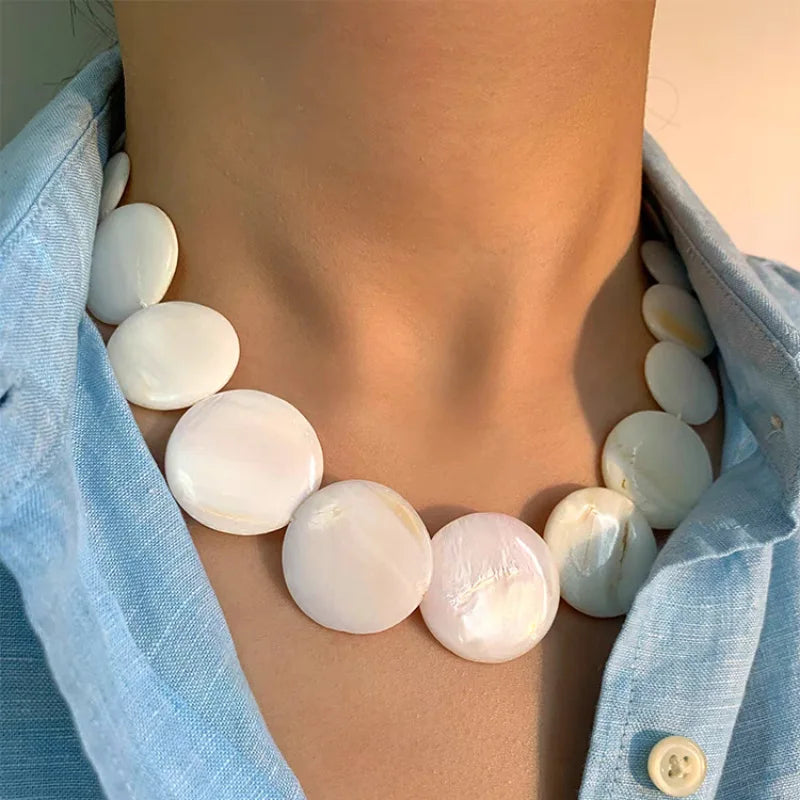 Shell Mother-of-Pearl Choker Necklace 1