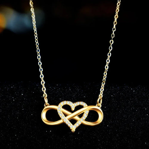 Collier Symbole Infini Pendentif Femme Coeur