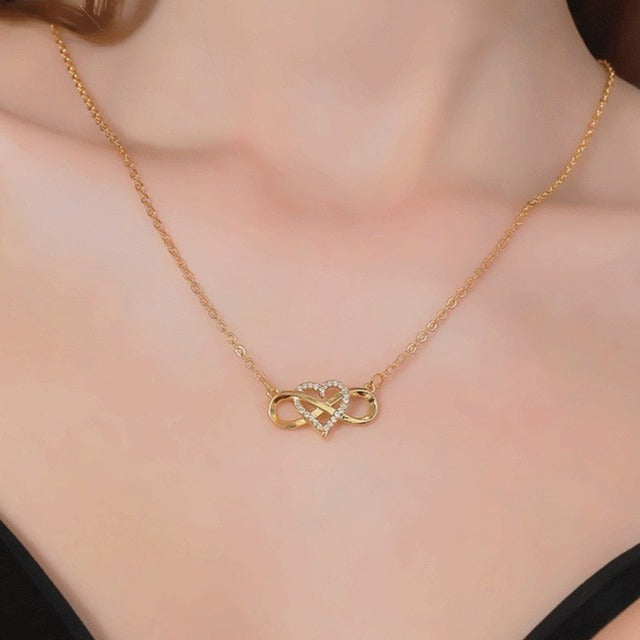 Infinity Symbol Necklace Pendant Women Gold