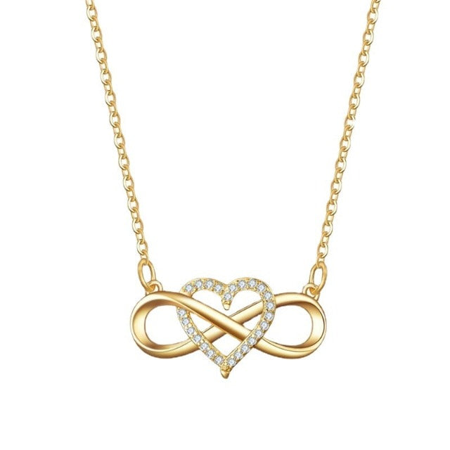Infinity Symbol Necklace Pendant Women Gold