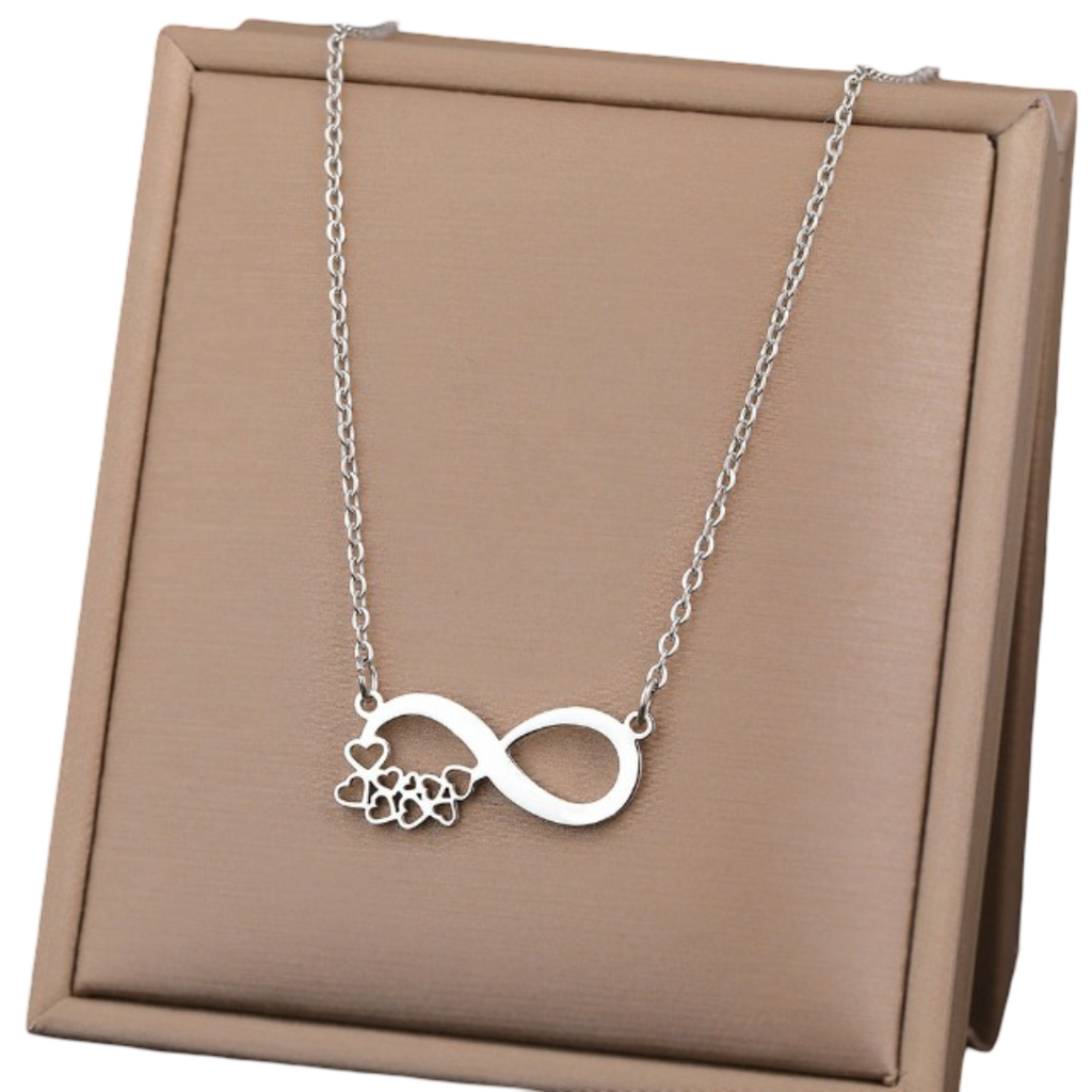 Infinity Symbol Necklace Pendant Women Small Hearts