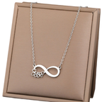 Collier Symbole Infini Pendentif Femme Petits Coeurs