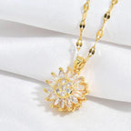 Rotating Sunflower Necklace